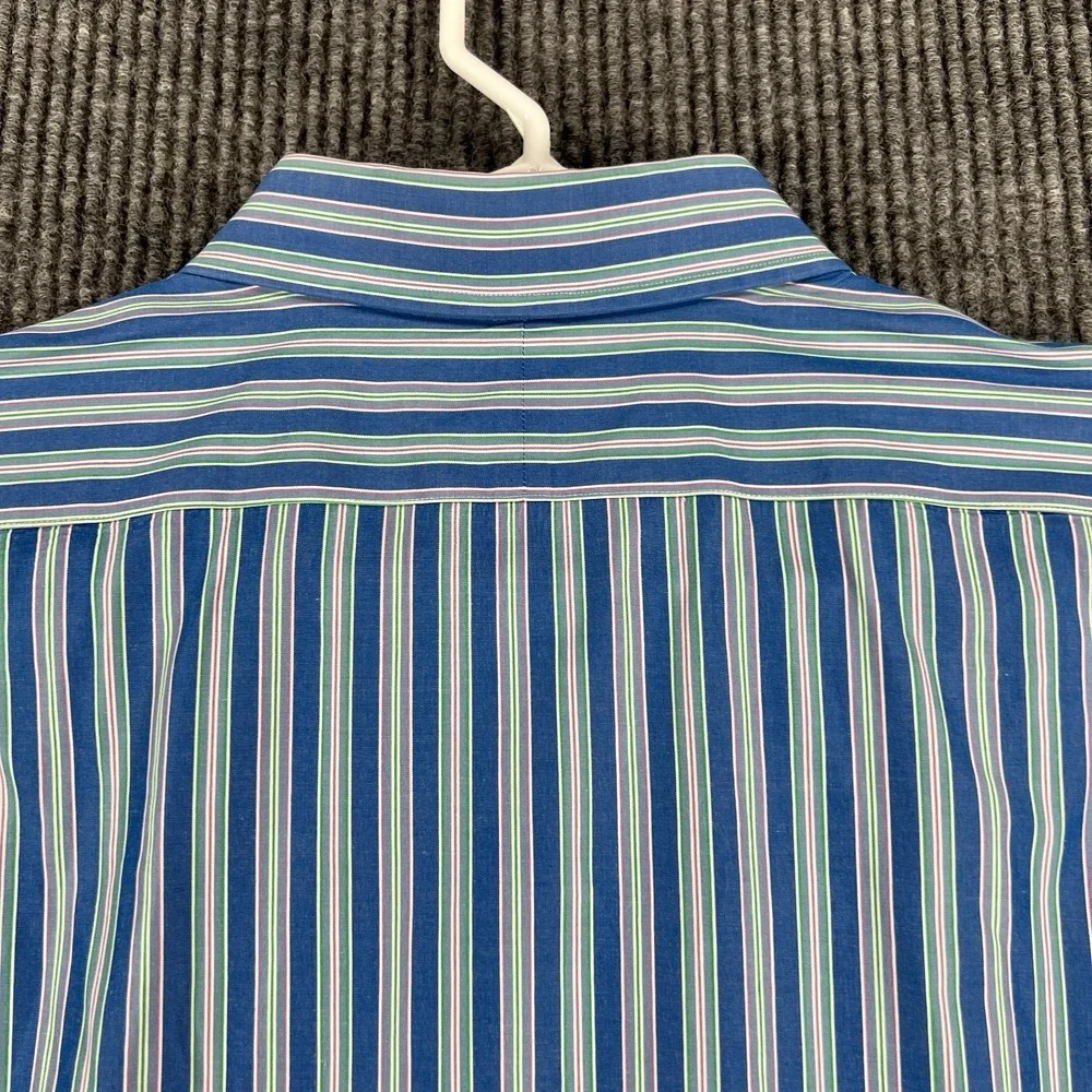 Polo‎ Ralph Lauren Mens Shirt XXL Blue Striped Long Sleeve Button Up Curham Fit